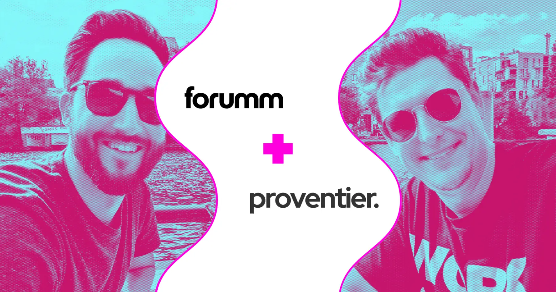 Dan Marrable and Jon GIllespie with Forumm and Proventier logo