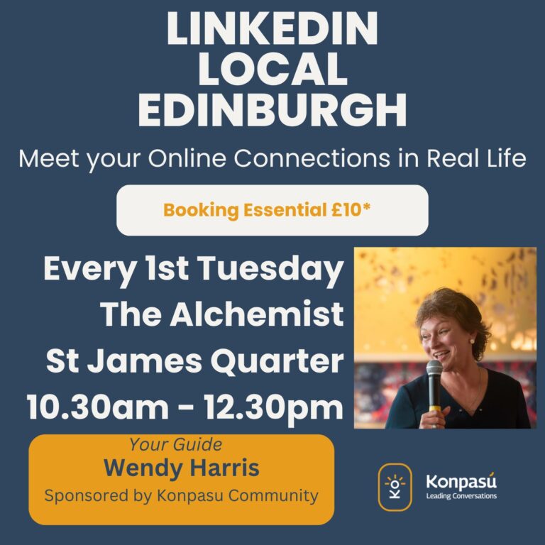 LinkedIn Local Edinburgh poster with Wendy Harris