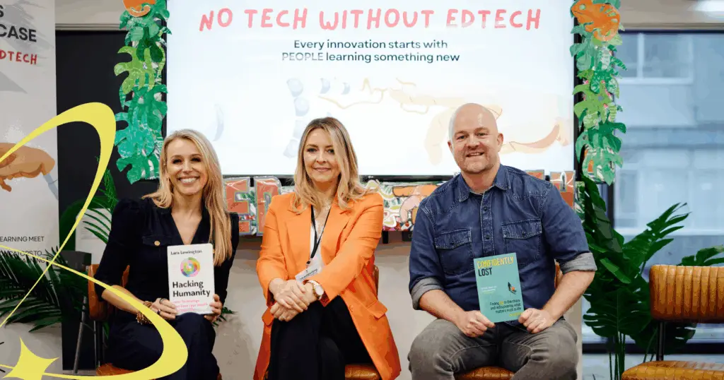 Lara Lewington, Gavin Oattes, Clare Daly with their books