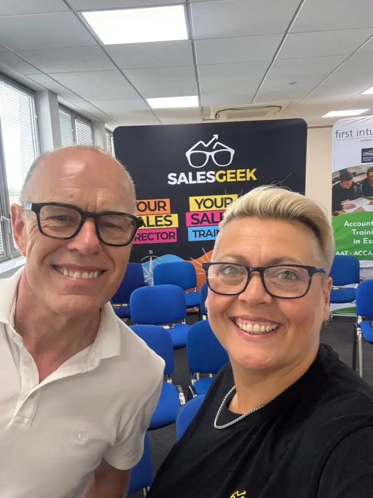 Peter Nicol and Lisa Ansell Sales Geeks smiling